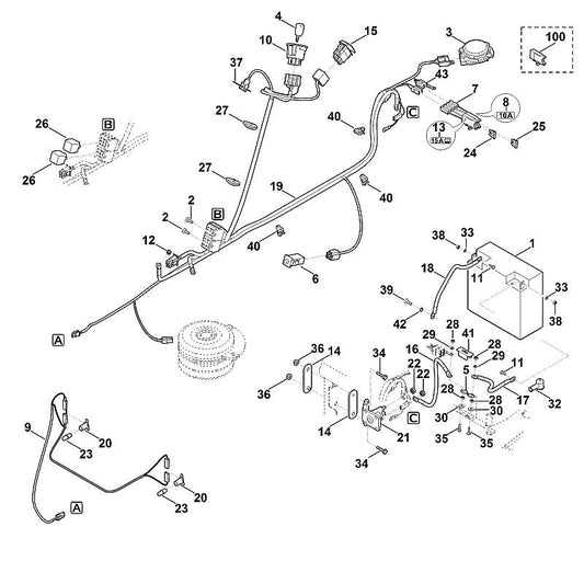 STIHL 9008-319-1020 inbusbout M5x20 positie 35 technische tekening