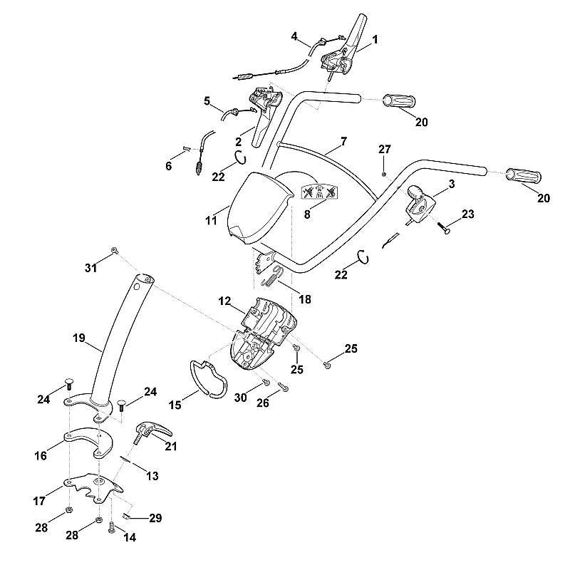 STIHL 6241-180-1110 gaskabel positie 3 technische tekening