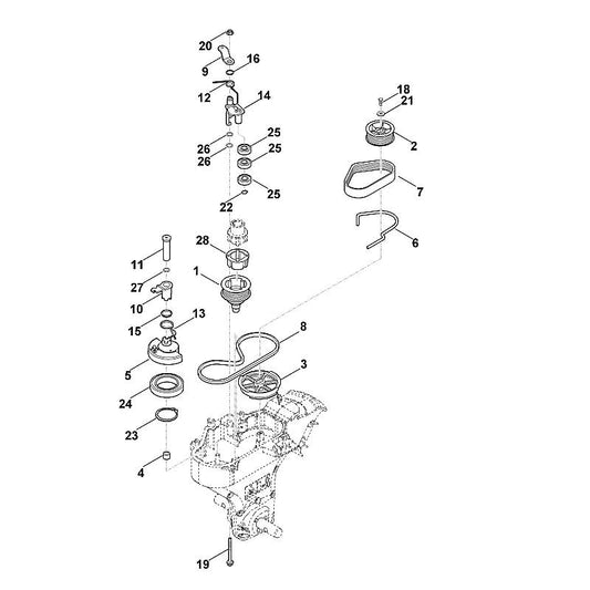 STIHL 6241-711-1205 poelie positie 1 technische tekening