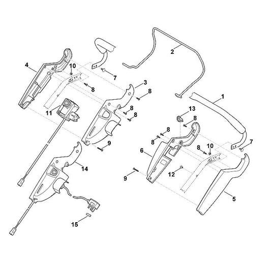 STIHL 6340-182-1305 helft behuizing positie 3 technische tekening