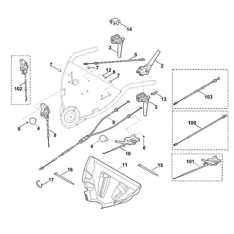STIHL 0751-010-7054 kabelbinder positie 17 technische tekening