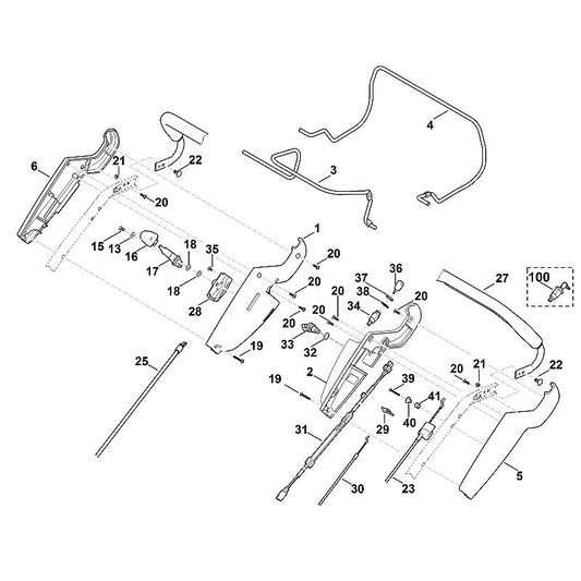 STIHL 9645-945-7588 ronde keerring 17x3 positie 32 technische tekening