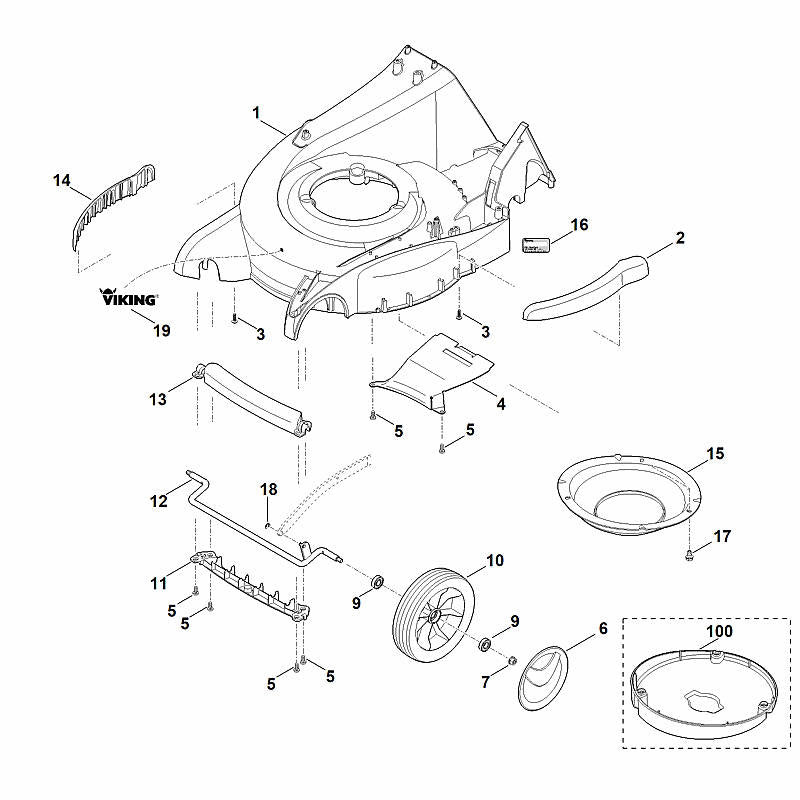 STIHL 6375-706-0756 afdekking positie 100 technische tekening