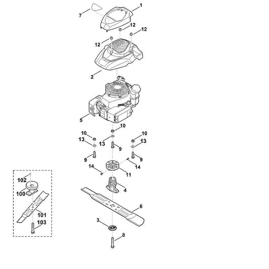 STIHL 6371-702-0101 mes positie 6 technische tekening