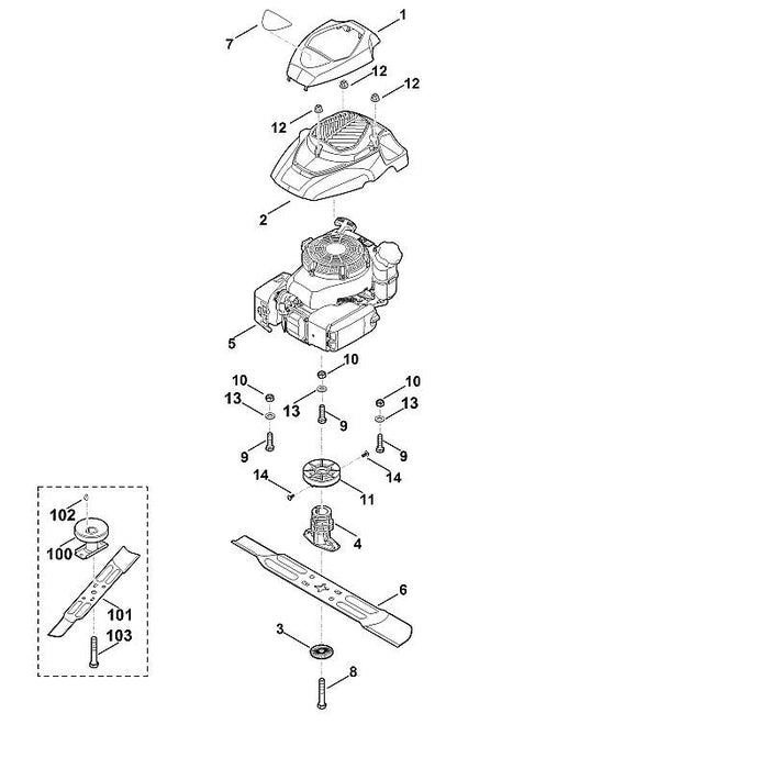 STIHL 6371-702-0101 mes positie 6 technische tekening