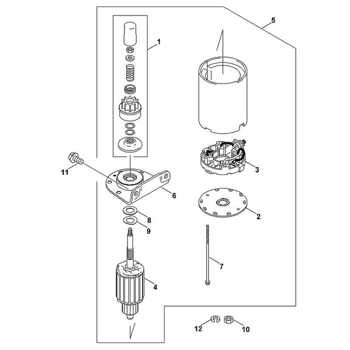 STIHL 0001-600-3700 startmotorrondsel cpl. positie 1 technische tekening
