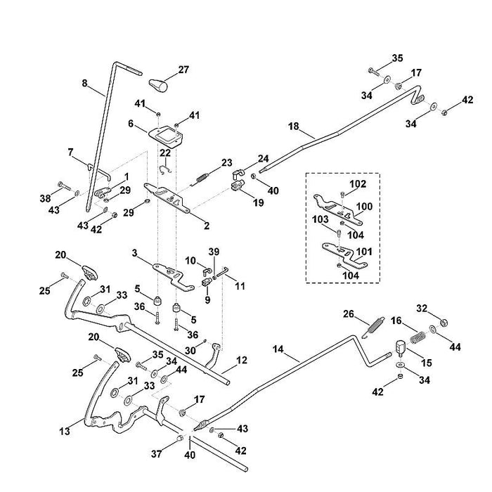 STIHL 6170-704-9810 stang positie 7 technische tekening