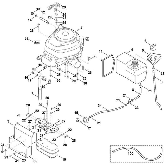 STIHL 6160-145-3700 beschermplaat positie 3 technische tekening