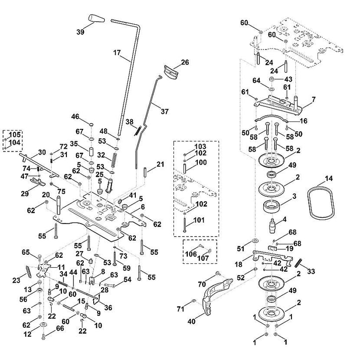 STIHL 6170-432-2600 stang positie 28 technische tekening