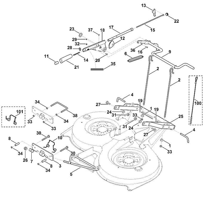 STIHL 6170-703-1770 stang positie 15 technische tekening