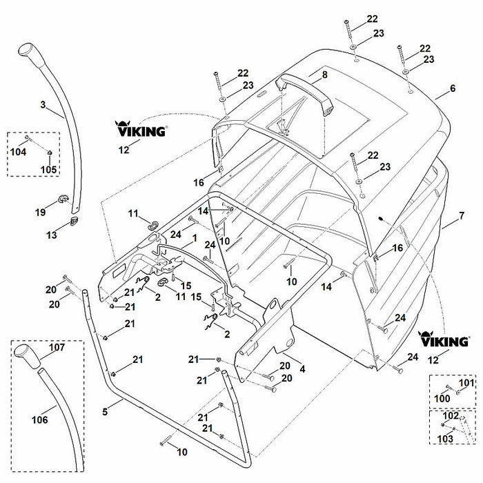 STIHL 6160-700-8900 deksel positie 6 technische tekening