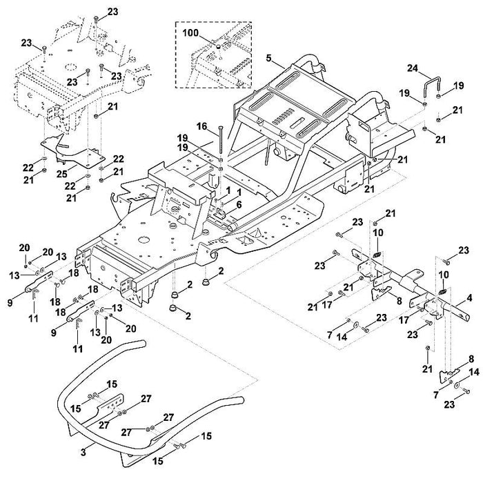 STIHL 6160-700-3101 frame positie 5 technische tekening