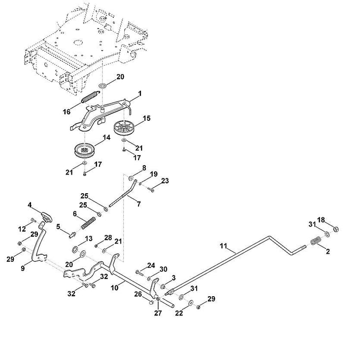 STIHL 6160-704-9800 stang positie 7 technische tekening