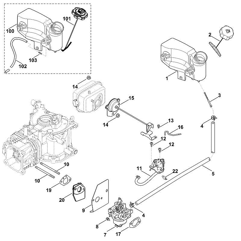 STIHL 6241-007-1092 ombouwset (tank) positie -1 technische tekening