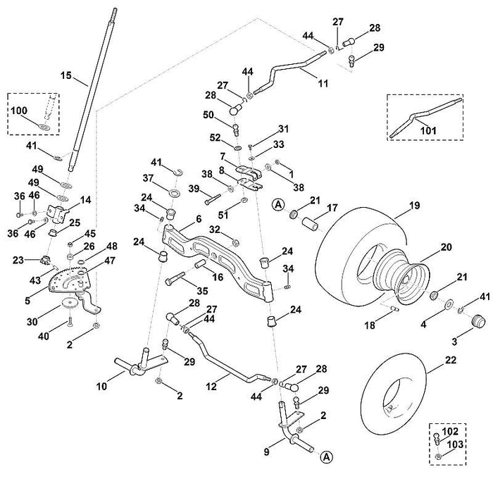 STIHL 6170-763-5700 spoorstang positie 12 technische tekening
