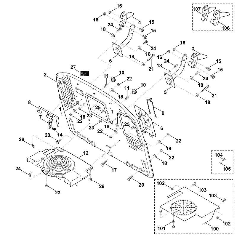 STIHL 6170-763-1110 achterwand positie 2 technische tekening