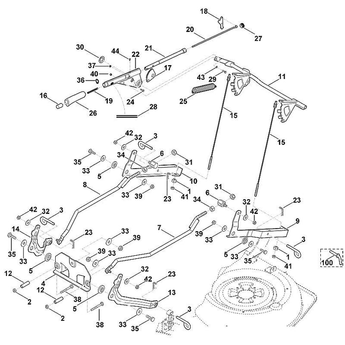 STIHL 6170-760-8410 stang positie 11 technische tekening