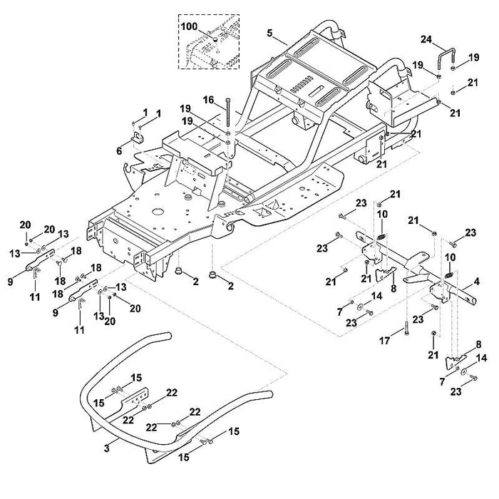 STIHL 6170-700-3101 frame positie 5 technische tekening