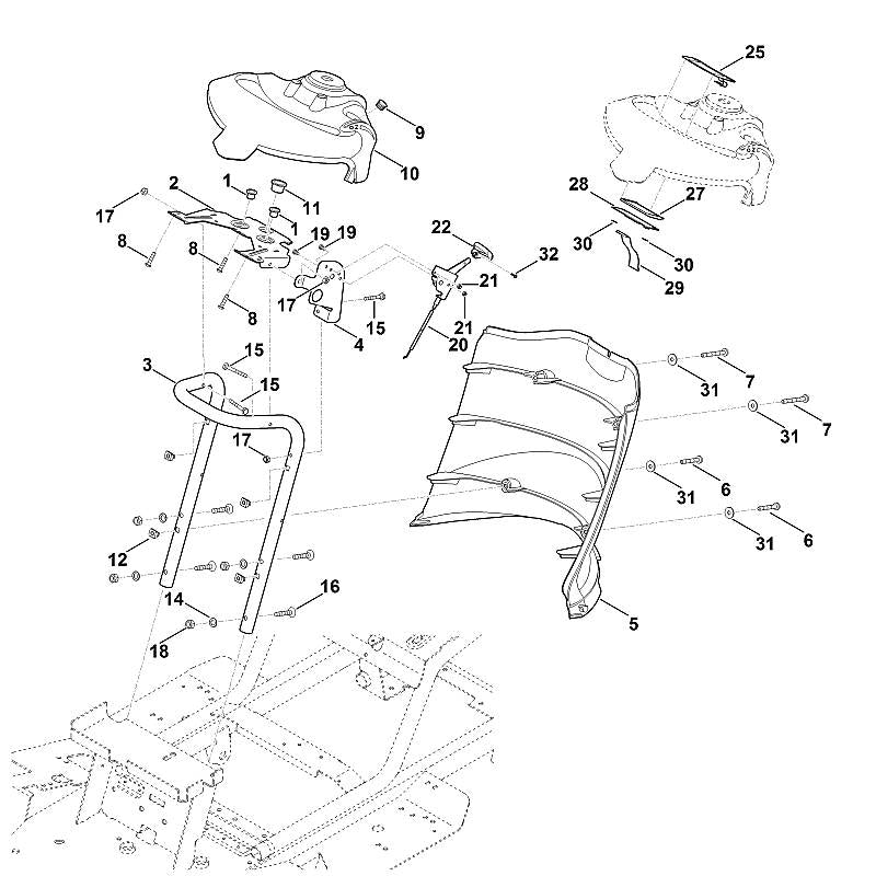 STIHL 6170-780-4000 dashboard cpl. positie 10 technische tekening
