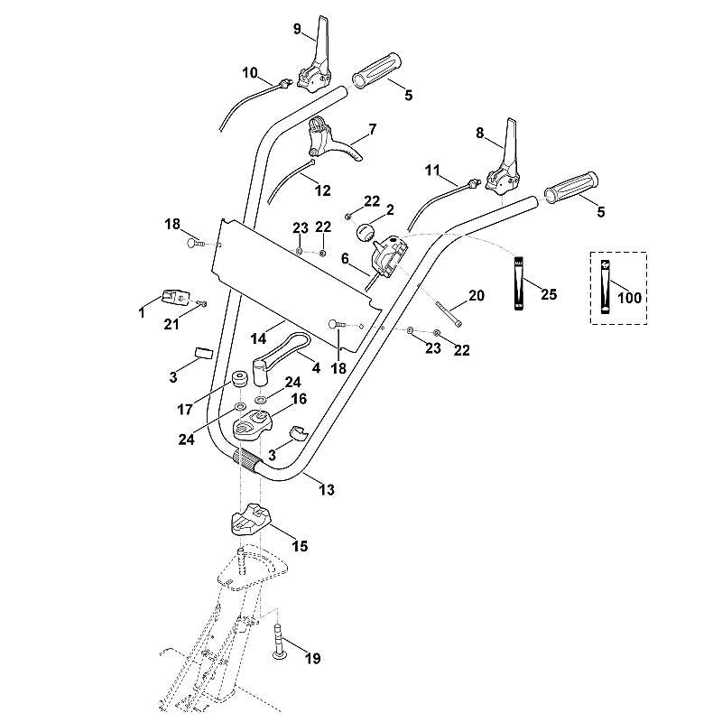 STIHL 6380-180-1110 gaskabel positie 6 technische tekening