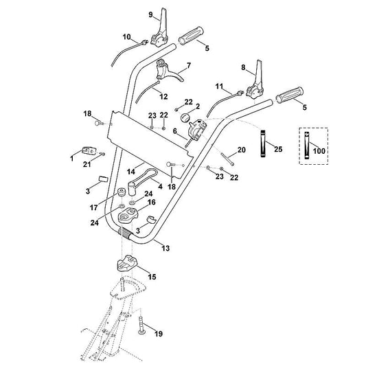 STIHL 6380-180-1110 gaskabel positie 6 technische tekening
