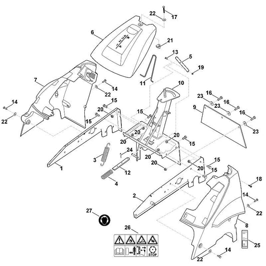 STIHL 6380-703-5111 trekveer positie 3 technische tekening