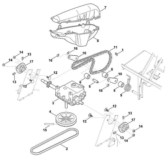 STIHL 6380-780-0610 rolketting positie 11 technische tekening