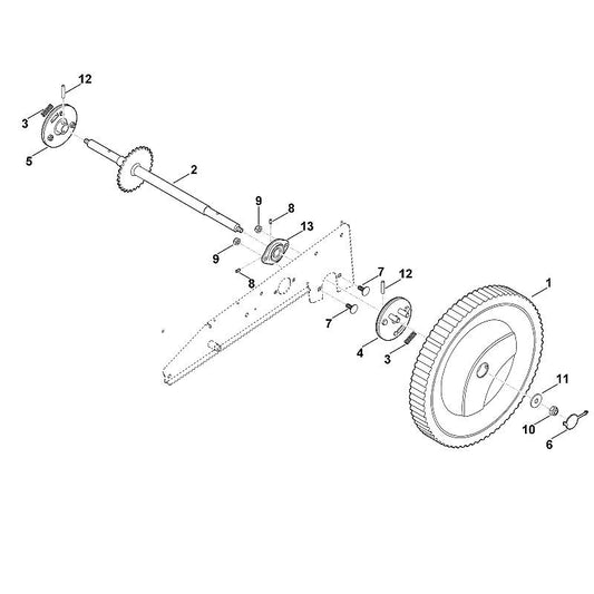 STIHL 6380-700-2811 as met kettingwiel positie 2 technische tekening