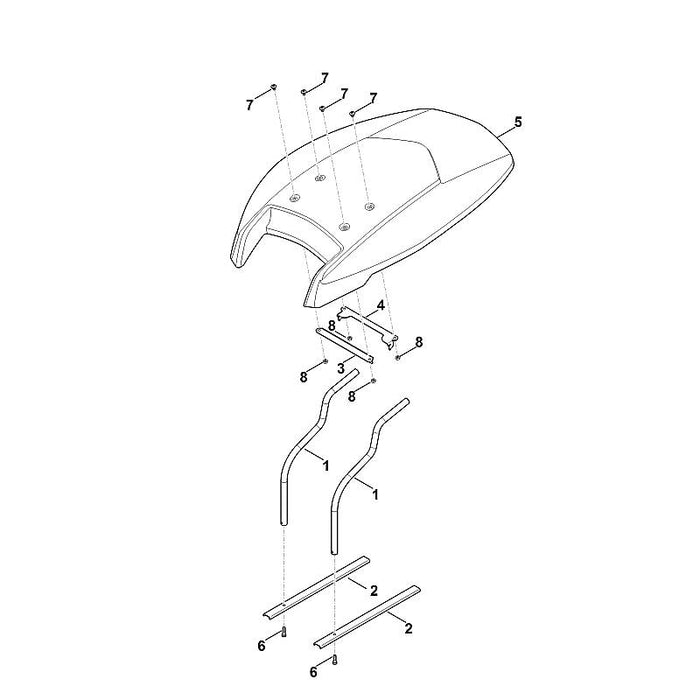 STIHL 6909-706-0800 beschermkap positie 5 technische tekening