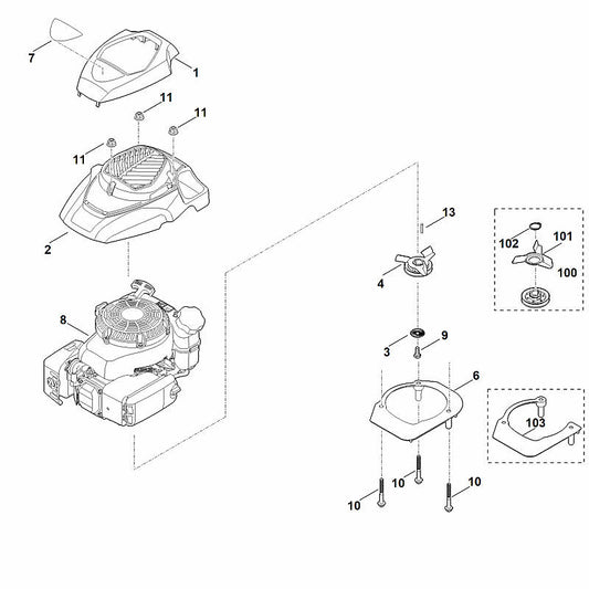 STIHL 6290-967-3801 typeaanduiding LB 540 positie 7 technische tekening