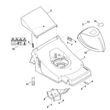 STIHL 6336-700-8515 behuizing compl. positie 1 technische tekening