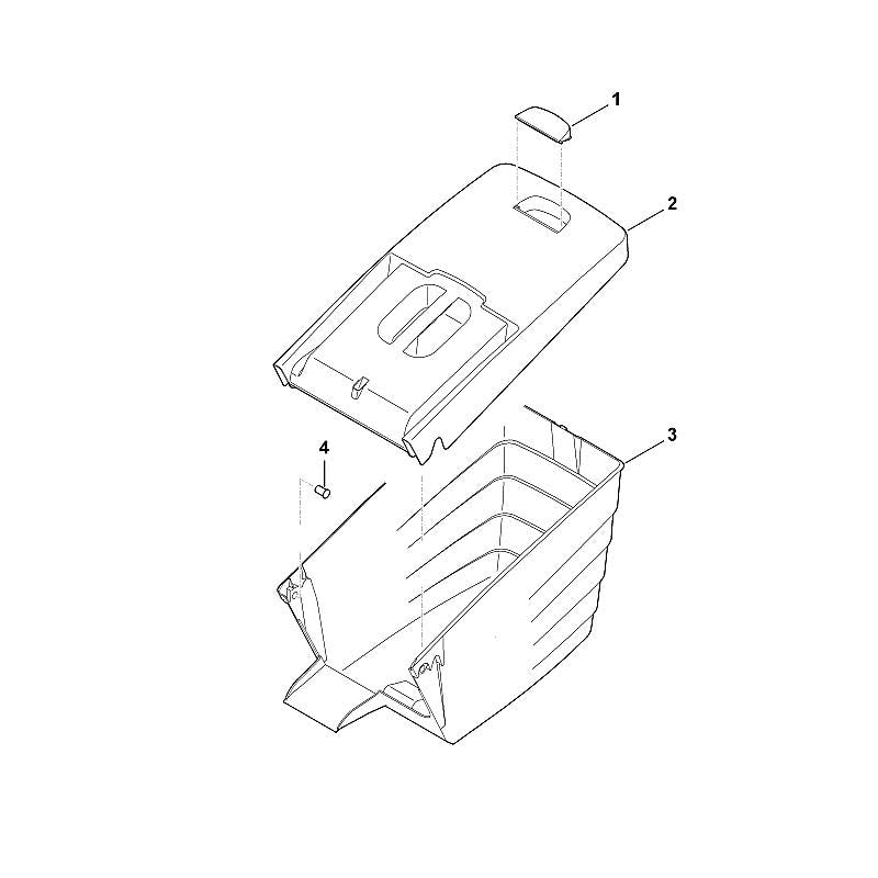 STIHL 6375-760-2100 bovenste gedeelte grasopvangbox compl. positie 2 technische tekening