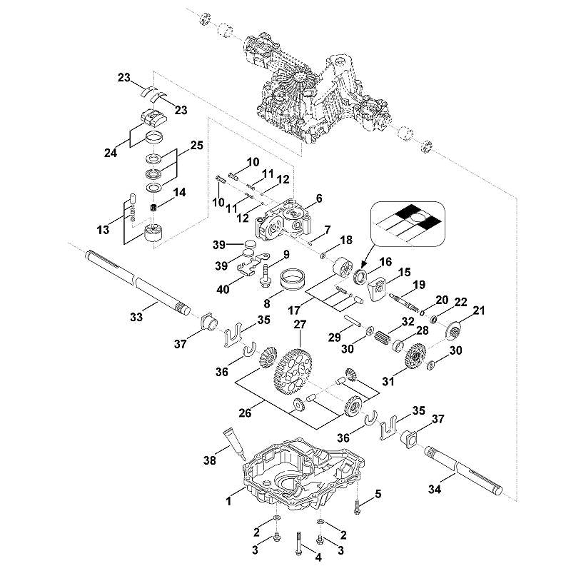 STIHL 0010-007-1004 set transmissie positie 1 technische tekening