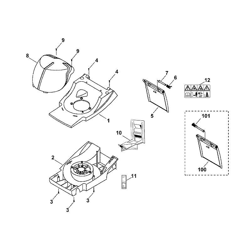 STIHL 6117-701-1025 bovenstuk behuizing positie 1 technische tekening