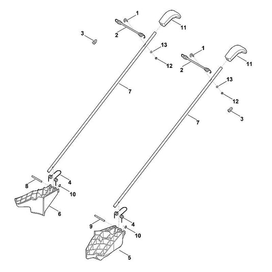 STIHL 6907-703-9040 pen links positie 9 technische tekening