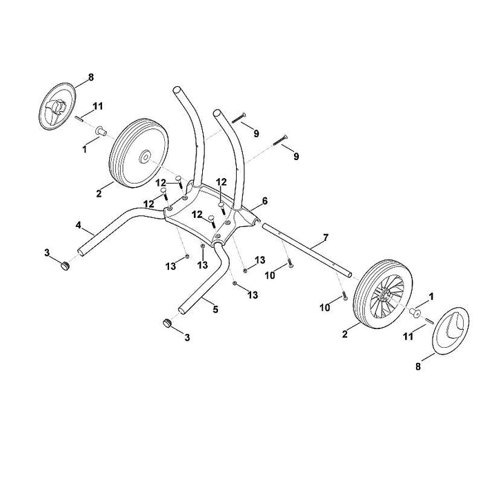 STIHL 6011-703-2305 rechter buisvoet positie 5 technische tekening