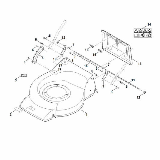 STIHL 9018-318-0960 inbusbout M5x12 positie 4 technische tekening