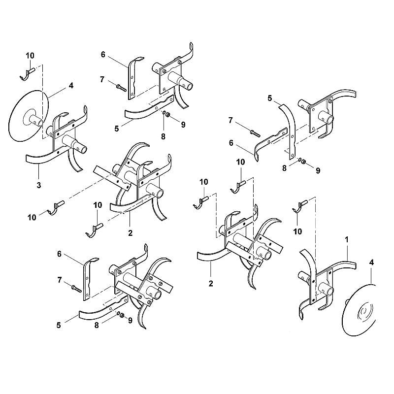 STIHL 6227-710-3106 hakmes compl. rechts positie 5 technische tekening