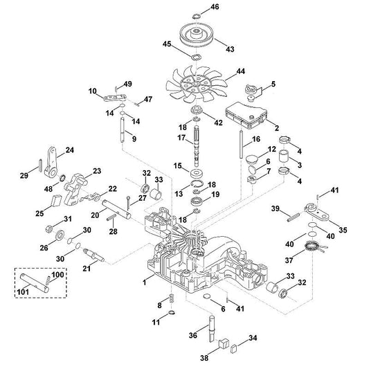 STIHL 0010-992-5503 keerring positie 30 technische tekening