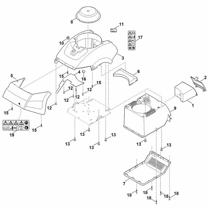 STIHL 6012-780-6100 uitwerpverlenging positie 5 technische tekening