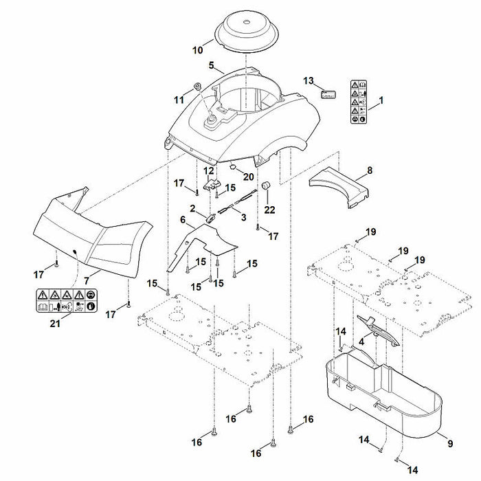 STIHL 6012-405-0800 buisje positie 22 technische tekening