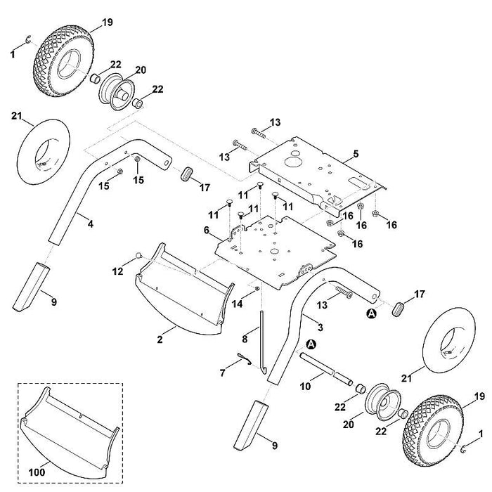 STIHL 6012-703-2310 buisvoet positie 4 technische tekening