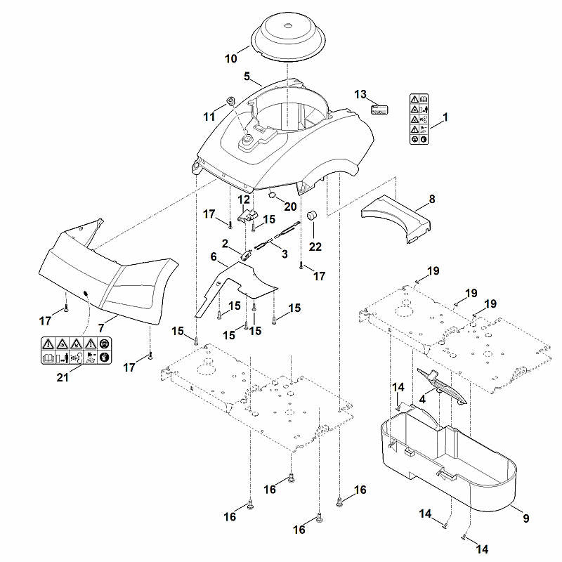 STIHL 6012-700-8530 behuizing positie 5 technische tekening
