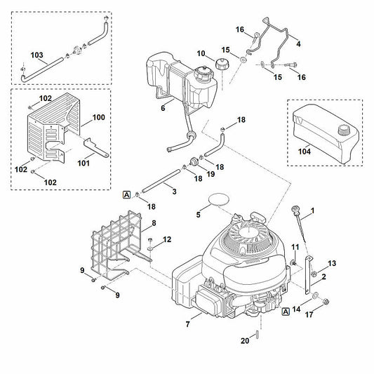 STIHL 6375-007-1025 Set brandstoftank positie 6 technische tekening