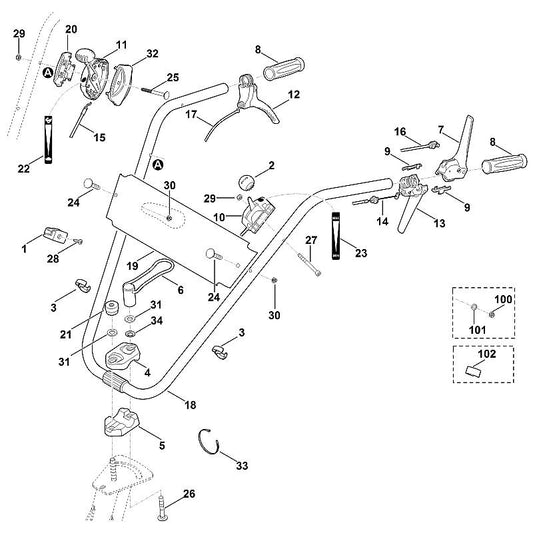 STIHL 6380-700-7550 kabel positie 16 technische tekening