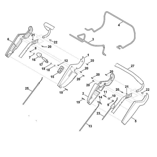 STIHL 6375-700-7517 kabel positie 13 technische tekening