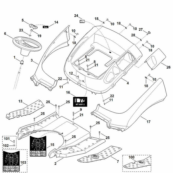 STIHL 6160-780-2095 afdekking compl. positie 2 technische tekening