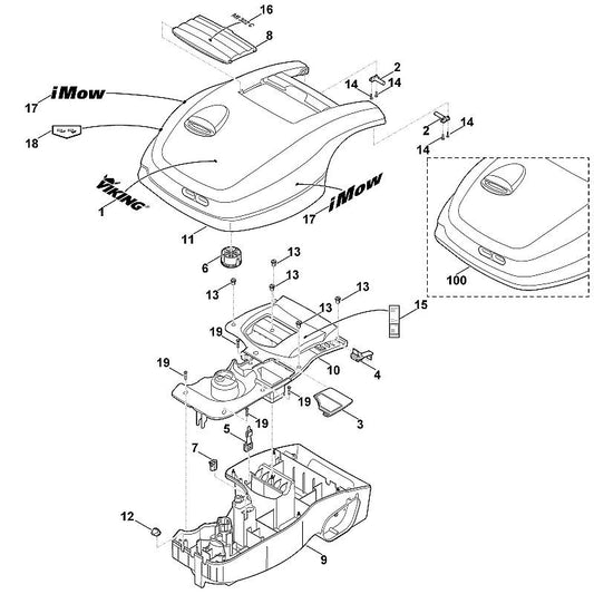STIHL 6300-405-2100 adapter positie 2 technische tekening