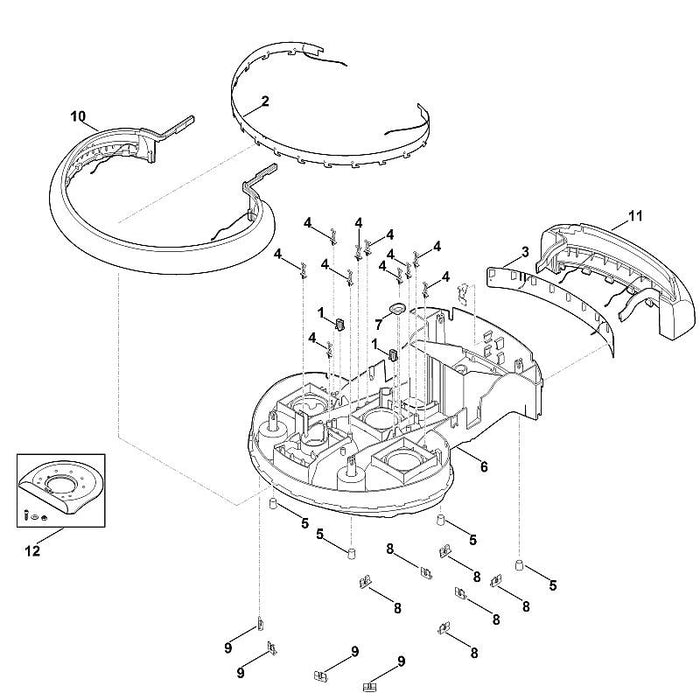 STIHL 6385-760-7300 bumper positie 10 technische tekening