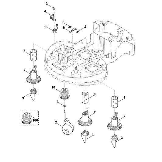 STIHL 6385-600-0200 elektromotor positie 7 technische tekening